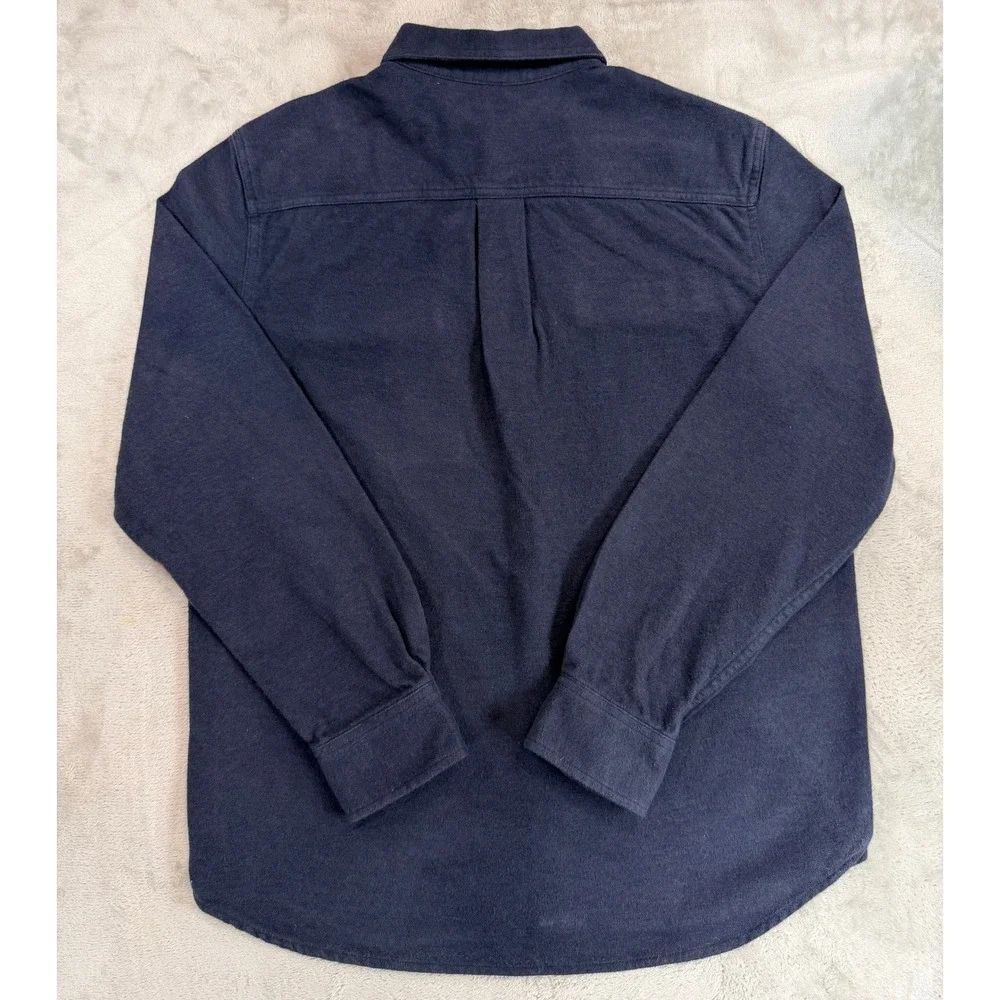 The North Face Mens Button Up Shirt Flannel Long Sleeve Navy Blue Medium